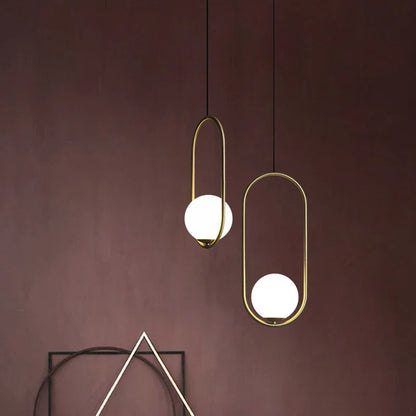 DecorBites™ Glass Ball Pendant Lamp: Elegant Dining Room Light Fixture, Gold Finish