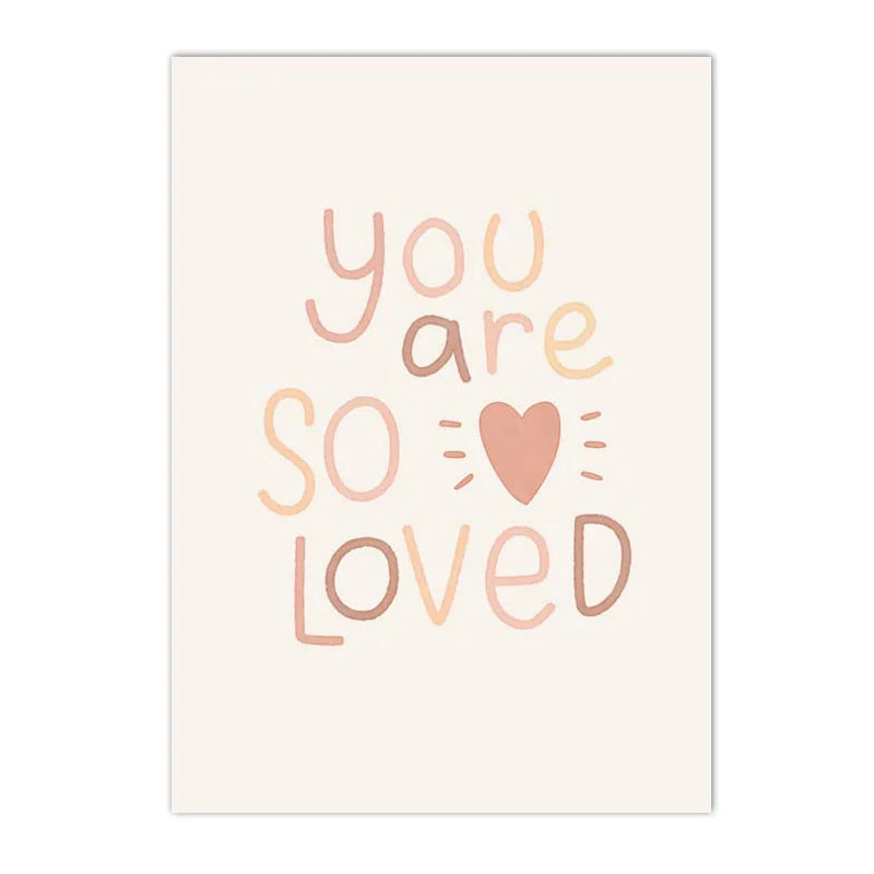 Alpaca Unicorn Rainbow Bear Heart Poster Alphabet Quotes Prints Boho Nursery Wall Art Canvas Painting Pictures Kids Room Decor