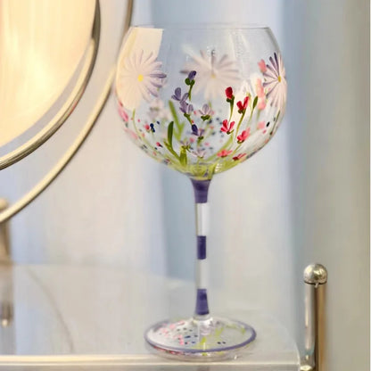 Decorbites™ Kristall-Handbemalter Blumen-Weinkelch - Chinesisches Antikes Rotweinglas