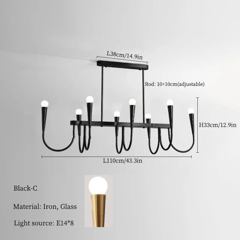 Decorbites™ Französischer Stil Schwarzes Anhängerleuchte Luxuriöse LED-Kronleuchter Raumdekoration