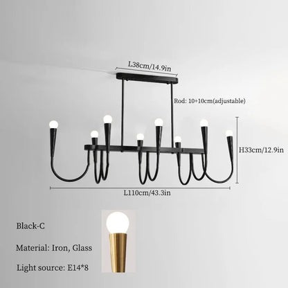 Decorbites™ Französischer Stil Schwarzes Anhängerleuchte Luxuriöse LED-Kronleuchter Raumdekoration