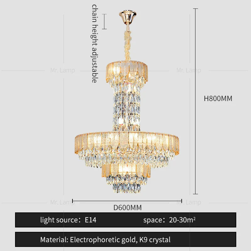 Decorbites™ Kristall-Leuchter: Postmoderne Mehrschicht-Luxus für Wohnzimmer, Hotel-Lobby und Villa