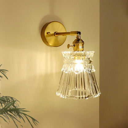 Decorbites™ Messing-Wandarmleuchte mit Glasschirm für Schlafzimmer und Wohnzimmer
