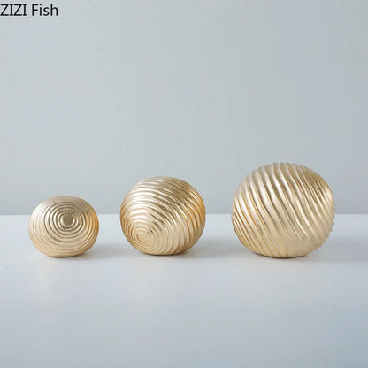 Decorbites™ Golden Wave Ball Desk Ornament, abstrakte Kunstskulptur für die Raumästhetik