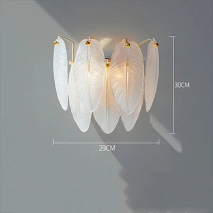 DecorBites™ Glass Feather Chandelier: Luxury Art Decor for Living Dining Room