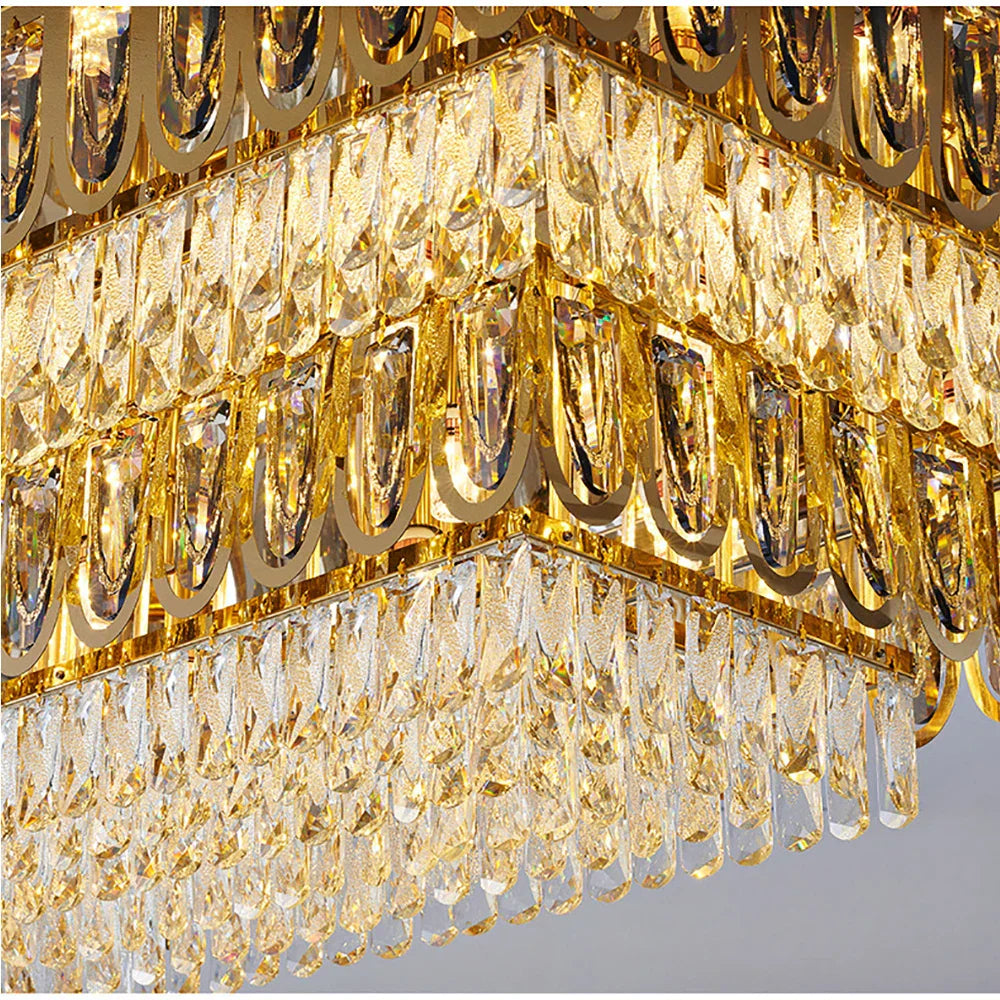 Decorbites™ Gold Kristall-Deckenleuchte: Luxuriöser Vintage-Kronleuchter für das Wohnzimmer