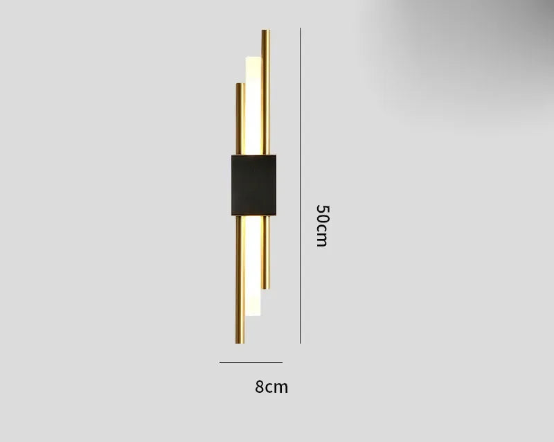 Decorbites™ Gold Rohr-Wandleuchte aus Eisen und Acryl Moderne Lampen für Schlafzimmer und Wohnzimmer