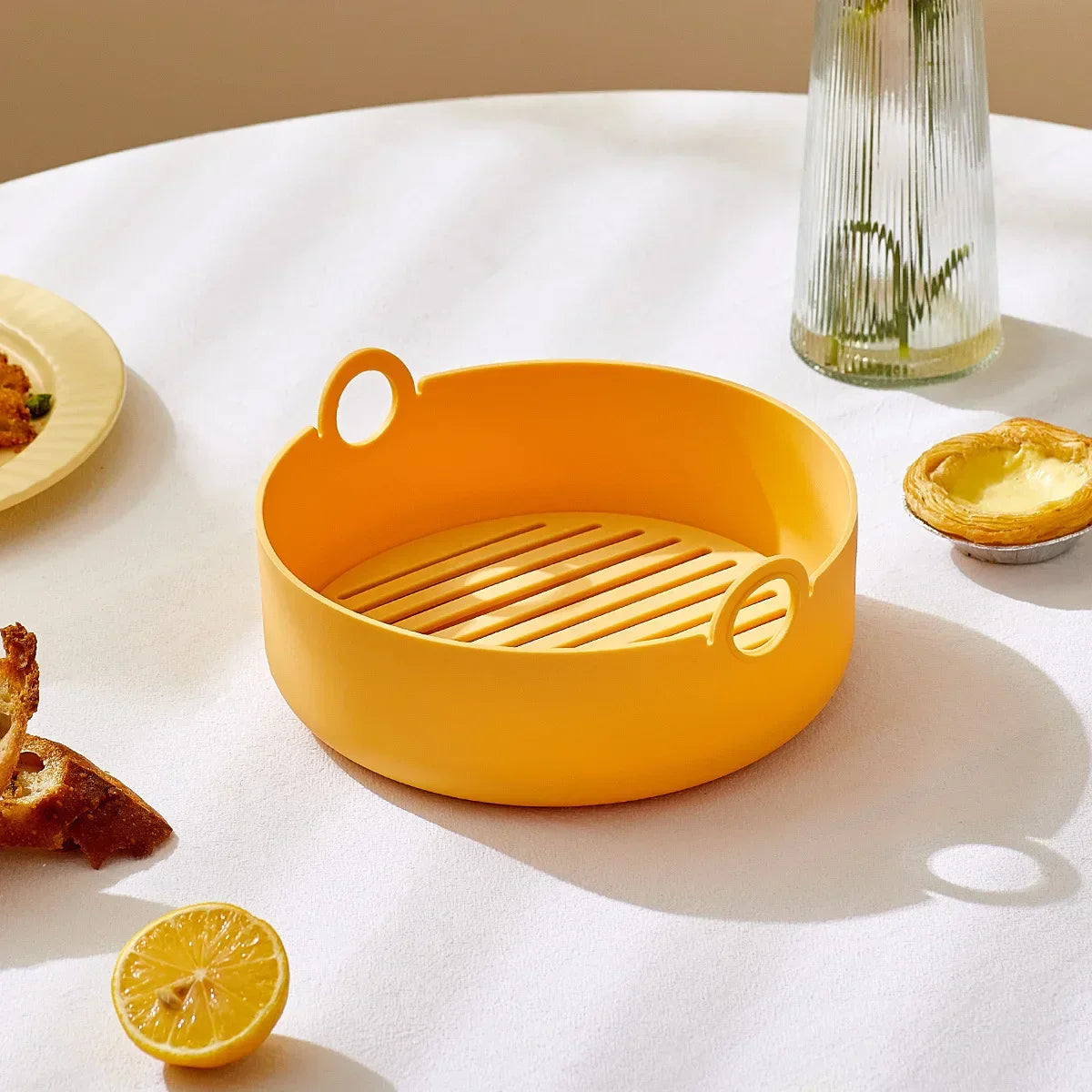 Decorbites™ Heißluftfritteuse-Ofen-Backblech-Hühnerkorb-Matte Silikon-Topf-Grillpfanne