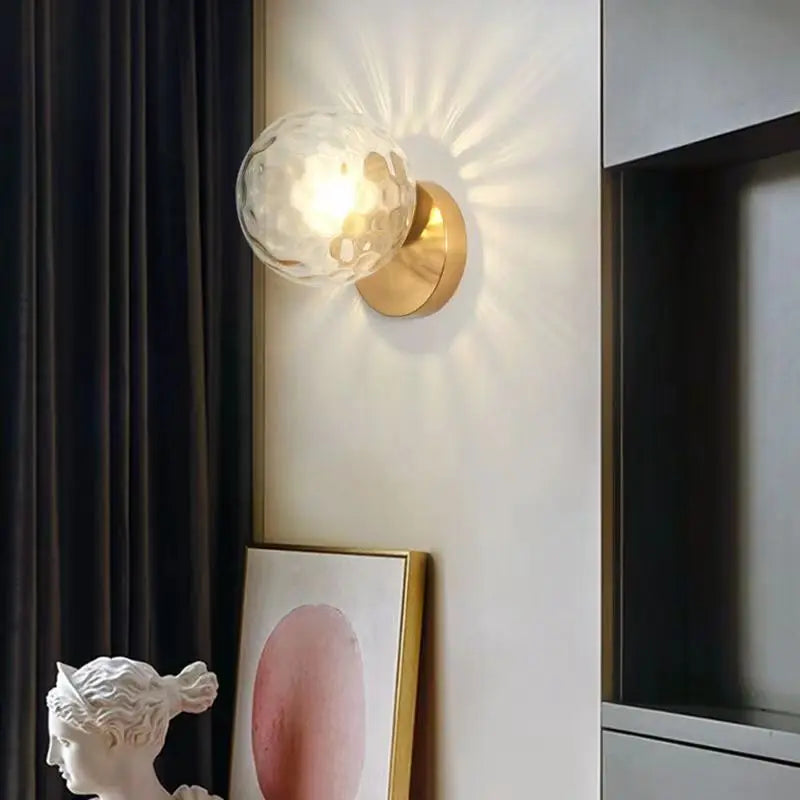 Gold Glass Ball Wall Light