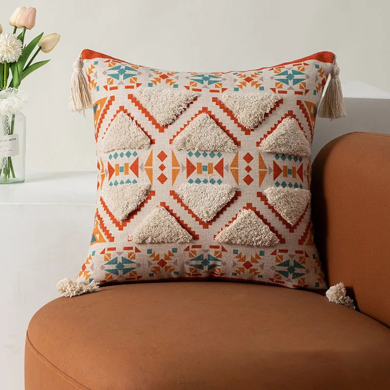 Decorbites™ Boho-Fransen-Kissenbezüge 45x45 - Luxuriöse Dekorative Kissen für Sofa und Bett