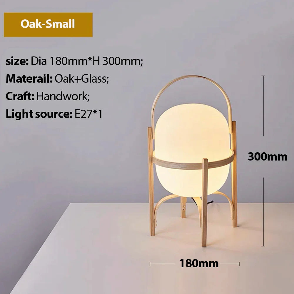 Decorbites™ Japanischer Stil Glas-Tischleuchte mit Holz-/Metallrahmen