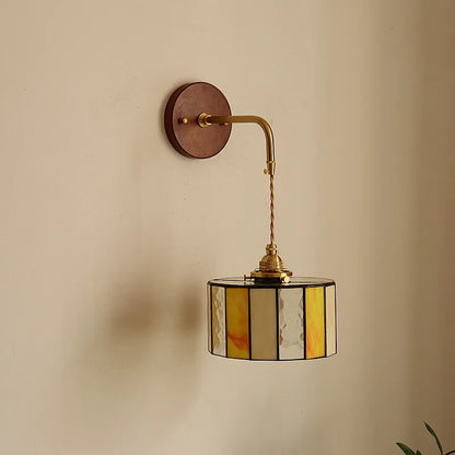 DecorBites™ Adjustable LED Wall Lamp Sconce Copper Wood Glass Stair Light