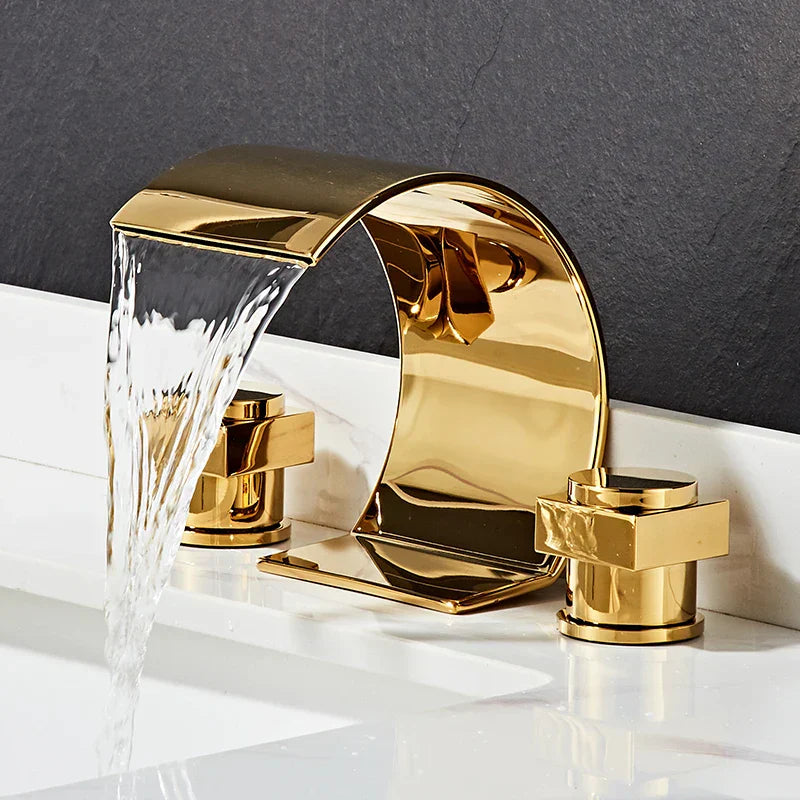 Gold Double Handle Faucet