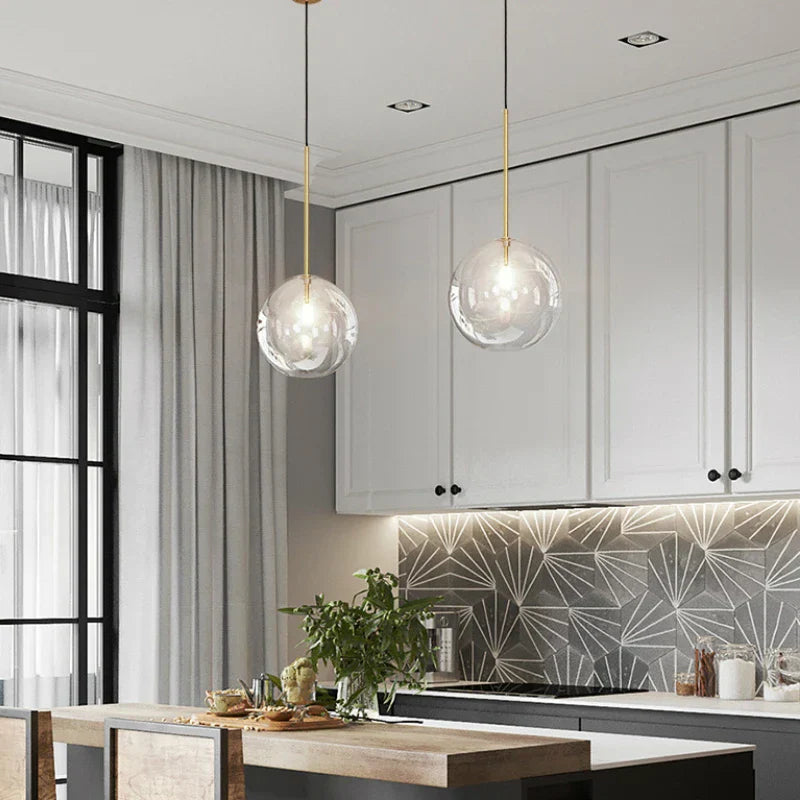 DecorBites™ Glass Ball LED Pendant Lamp, Modern Nordic Living Room Decor Lighting