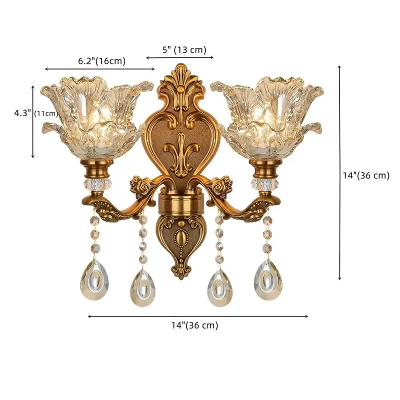 Decorbites™ Kristallglas Doppeltköpfige Wandlampe - Europäischer Retro-Stil