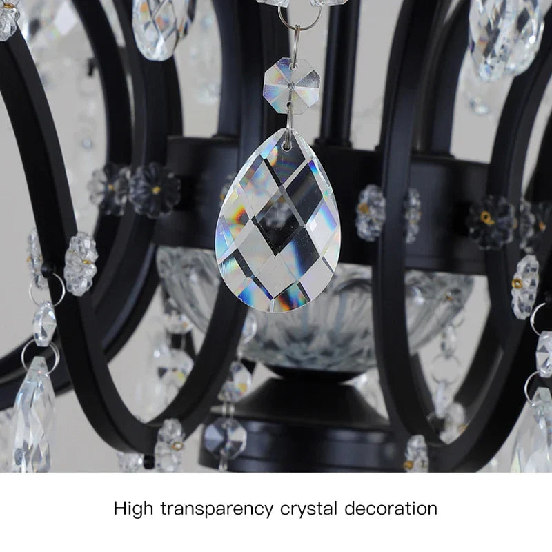DecorBites™ Crystal Candle Chandelier Lighting: Farmhouse Dining Kitchen Pendant Lamp