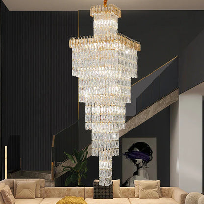 Decorbites™ Kristall-Hohlkristall-Treppen-Chandelier für Duplex-Villa und Hotel-Lobby