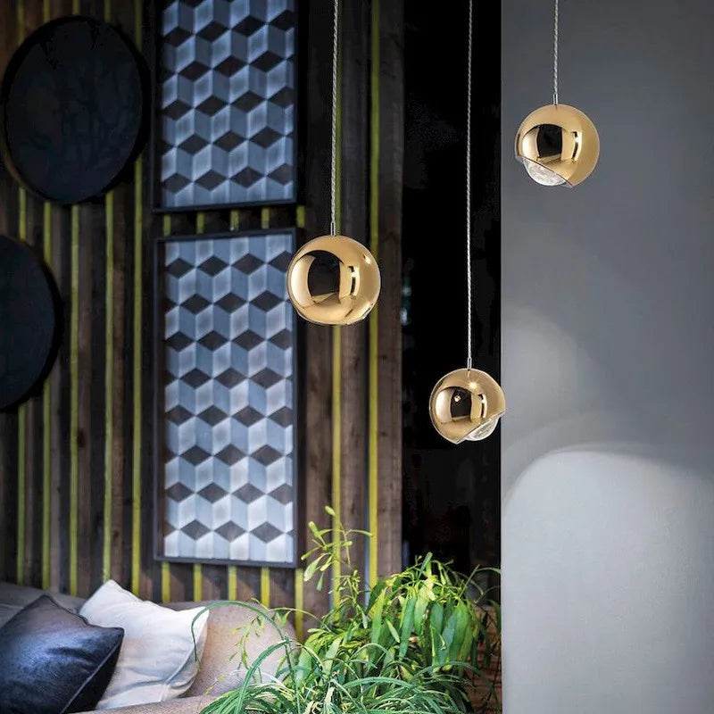 Gold Chrome Ball Pendant