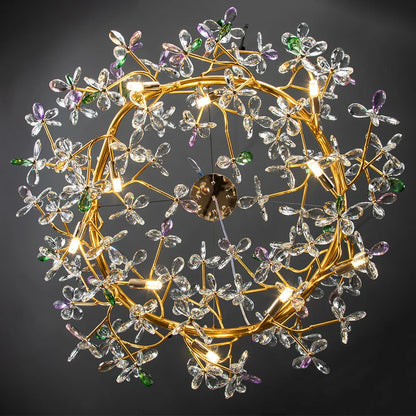 Decorbites™ Kristallblumen-Kronleuchter Gold LED Baumzweige Luxus-Kronleuchter