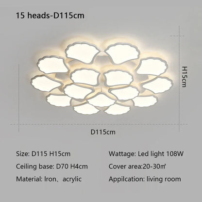 Decorbites™ Ginkgo Biloba LED-Deckenleuchte dimmbar minimalistisch modernes Innenleuchtenarmatur