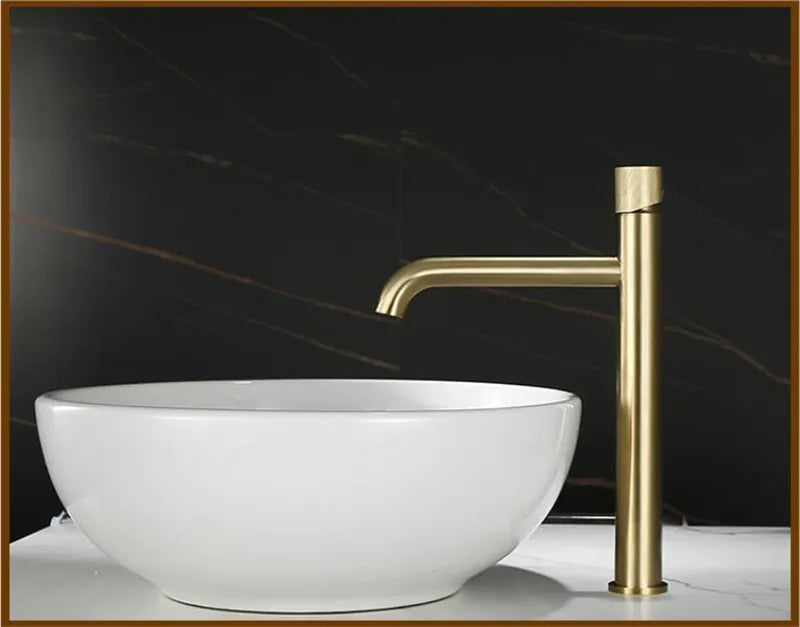 Decorbites™ Gebürsteter Gold Beckenarmatur - Einhebel, Aufsatzmontiert Kalt- und Warmwassermischer