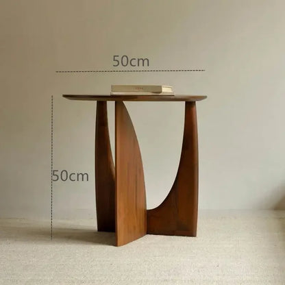 Decorbites™ Rundes Walnussholz Couchtisch für das Wohnzimmer mit solidem nordischem Design