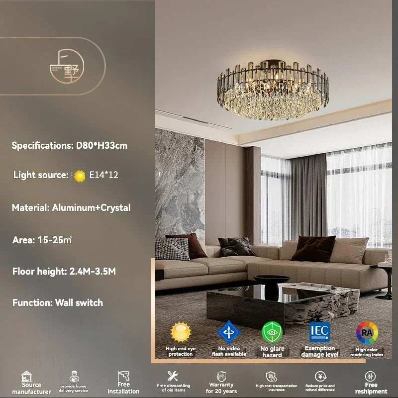 Decorbites™ Gold-Kristall-Deckenleuchter: Luxuriöser moderner LED-Hängeleuchter für die Einrichtung des Zuhauses