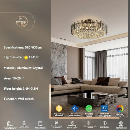 Decorbites™ Gold-Kristall-Deckenleuchter: Luxuriöser moderner LED-Hängeleuchter für die Einrichtung des Zuhauses