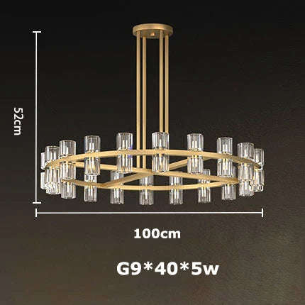 DecorBites™ Crystal Black Gold Luxury LED Hanging Pendant Light for Living Room