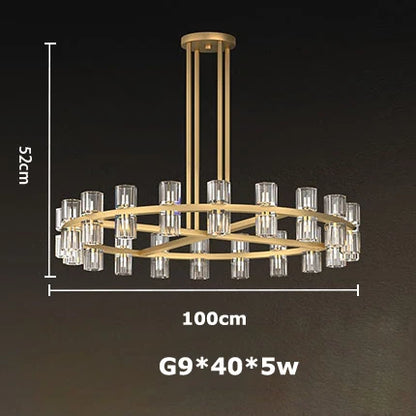 DecorBites™ Crystal Black Gold Luxury LED Hanging Pendant Light for Living Room
