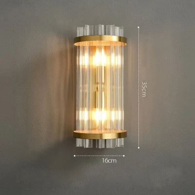 Decorbites™ Art-Deco-Edelstahl-Kristall-LED-Wandleuchte Schwarz Gold Schlafzimmer Flur