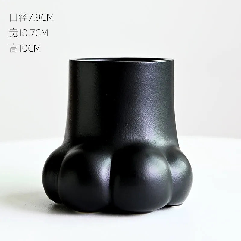 Decorbites™ Süße Cartoon-Katzenkrallen-Keramikvase zur Hausherstellung