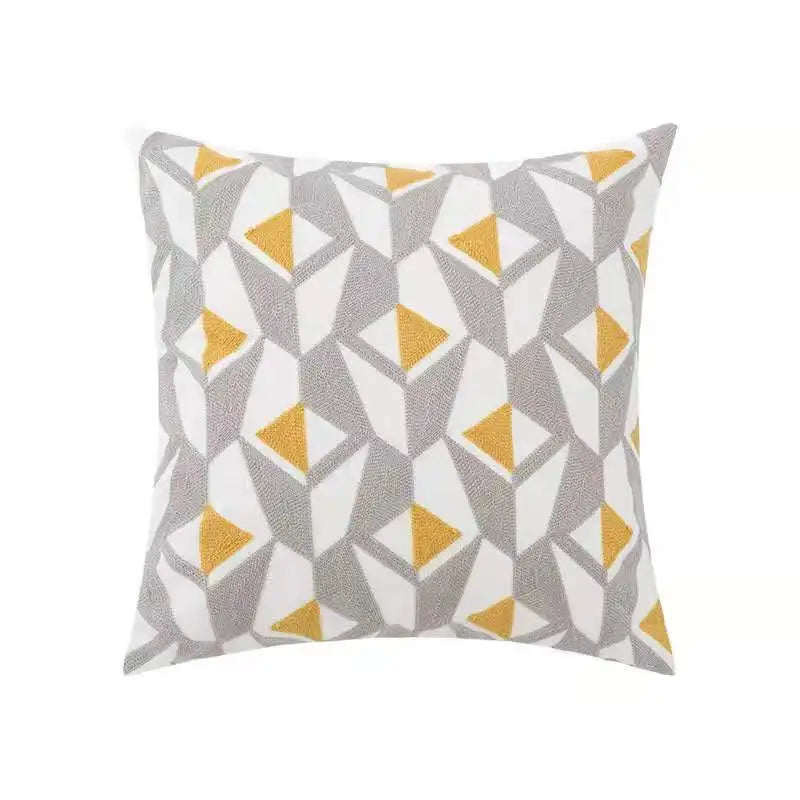 Decorbites™ Daisy Home Floral Geometrische Stickerei Kissenbezug 45x45cm/30x50cm Gelb Blau