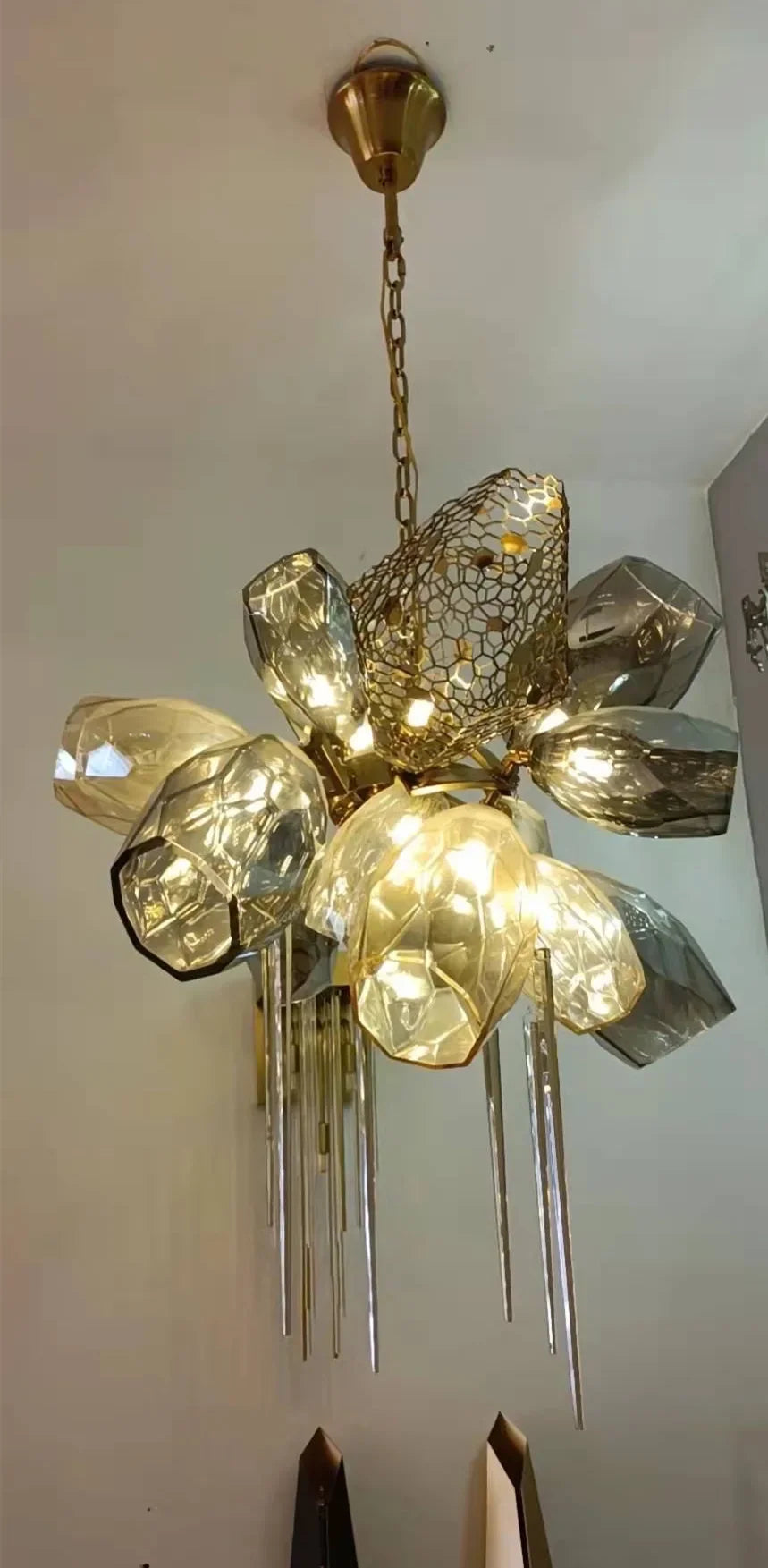 Decorbites™ Glas-Schirme LED-Kronleuchter Treppen Kunst Metall-Beleuchtung Luxus-Kette Hängelampe