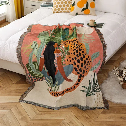 DecorBites™ Gothic Thread Double-sided Tapestry Blanket - Versatile Homestay and Outdoor Decoration