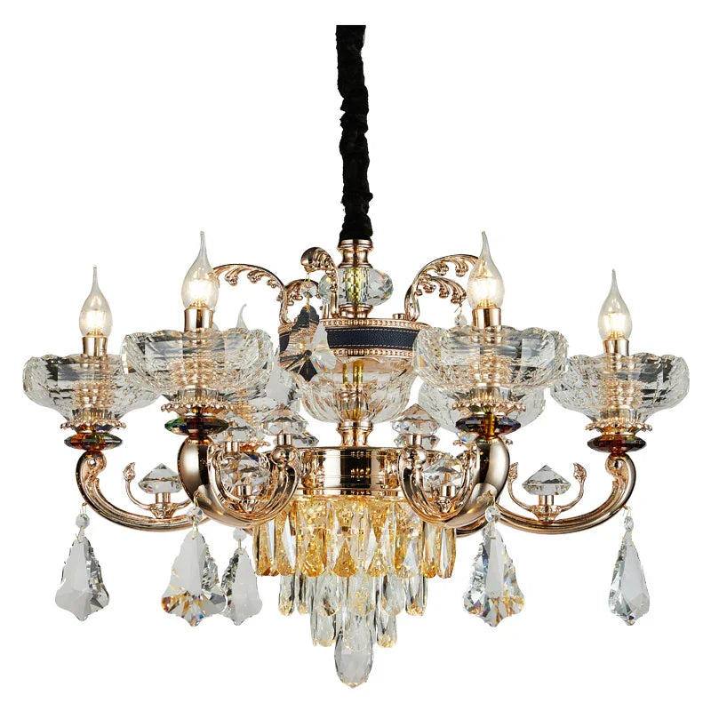 DecorBites™ Crystal Candle Chandelier for Home Living Room Dining Bedroom