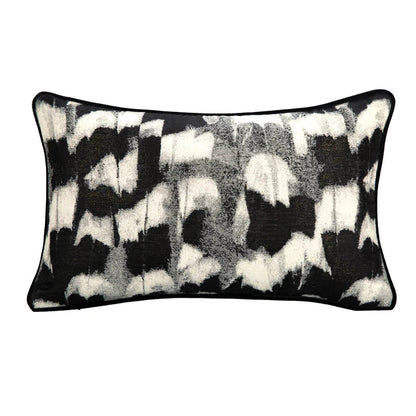 DecorBites™ Abstract Monochrome Jacquard Lumbar Pillow Cover for Chic Studio & Home Decor