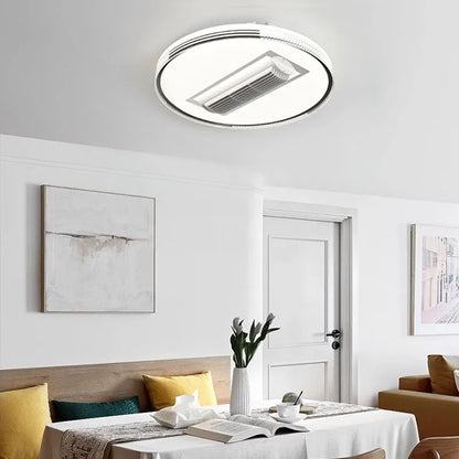 DecorBites™ Crystal Bladeless Ceiling Fan Chandelier with LED Light, Silent Ventilator