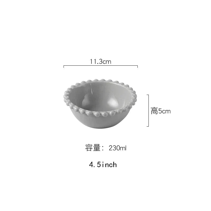 Decorbites™ Herzförmiges Perlmutt-Essbesteck-Set - Elegantes Porzellan-Tafelgeschirr für Salat, Suppe, Steak
