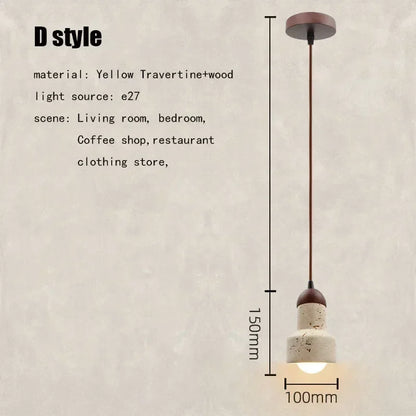 Decorbites™ Elegante Wabi-Sabi-Travertin-Pendantleuchte für Esstisch & Kücheninsel