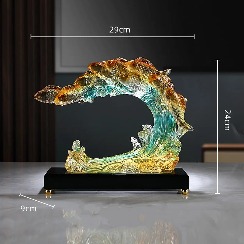 Decorbites™ Gradient Goldfisch-Harzskulptur - Heimdekoration
