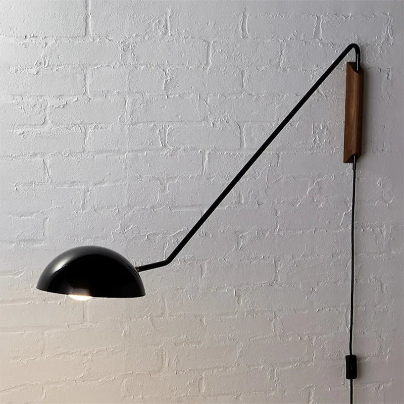 Decorbites™ verstellbare Metall-Holzwandlampe LED E27 Schwenkarm-Wandleuchte für das Wohnzimmer