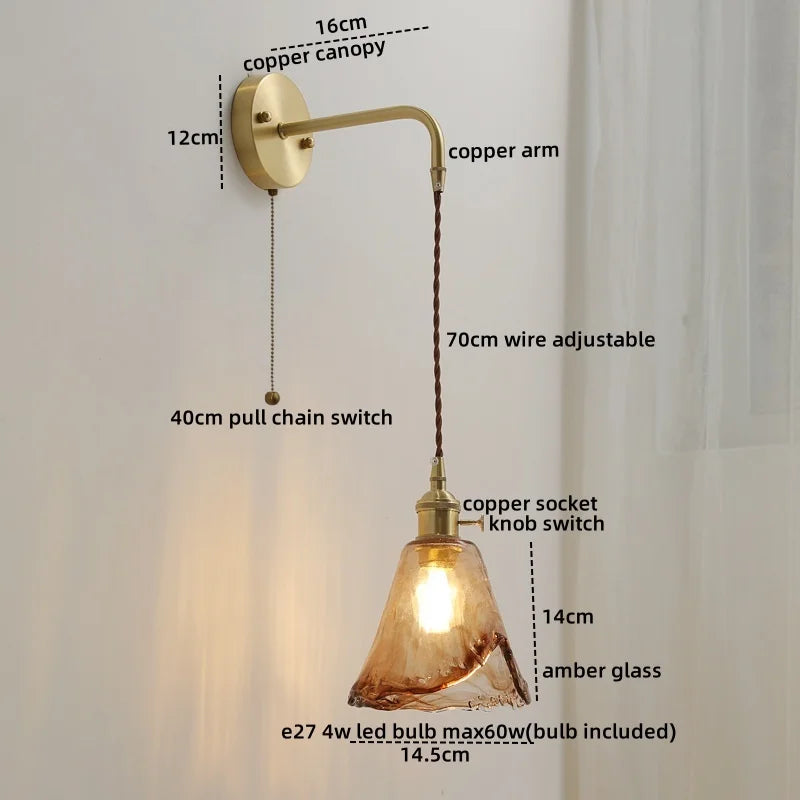 Decorbites™ Graue Glas LED Wandleuchte für Heimdekoration, Schlafzimmer, Wohnzimmer – Nordisches Design