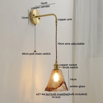 Decorbites™ Graue Glas LED Wandleuchte für Heimdekoration, Schlafzimmer, Wohnzimmer – Nordisches Design