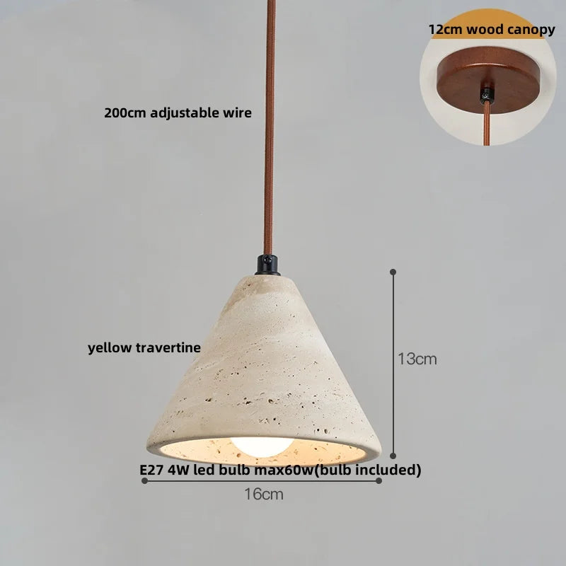Decorbites™ Japanischer Stil LED-Hängeleuchten mit Holz-Baldachin und Zement-Lampenschirm
