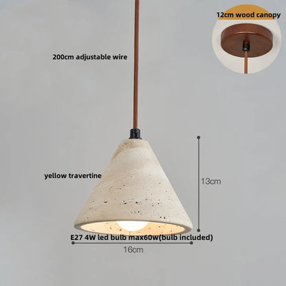 Decorbites™ Japanischer Stil LED-Hängeleuchten mit Holz-Baldachin und Zement-Lampenschirm