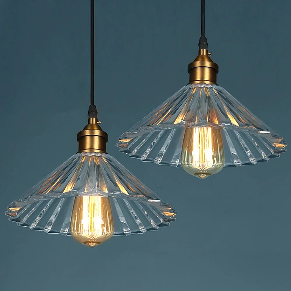 Decorbites™ Clear Stripe Vintage Glas Hängelampe - Luxuriöser Kristallleuchter für Loft-Essbereich-Dekoration