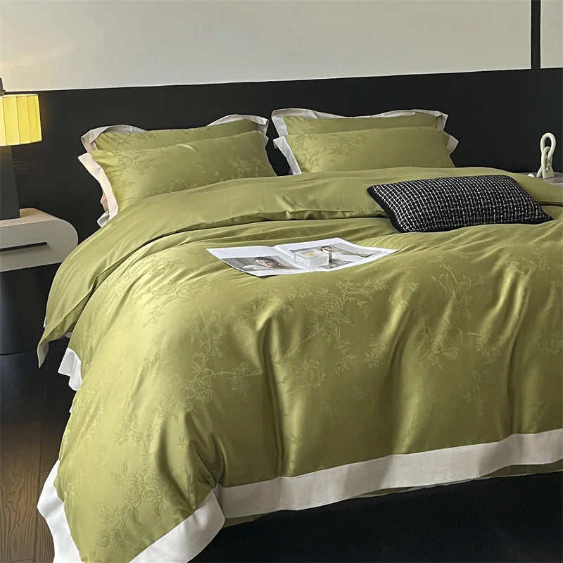 Decorbites™ Jacquard-Bettwäsche-Set - Lyocell-Baumwoll-Bettwäsche, Laken, Kissenbezug, Steppbettbezug