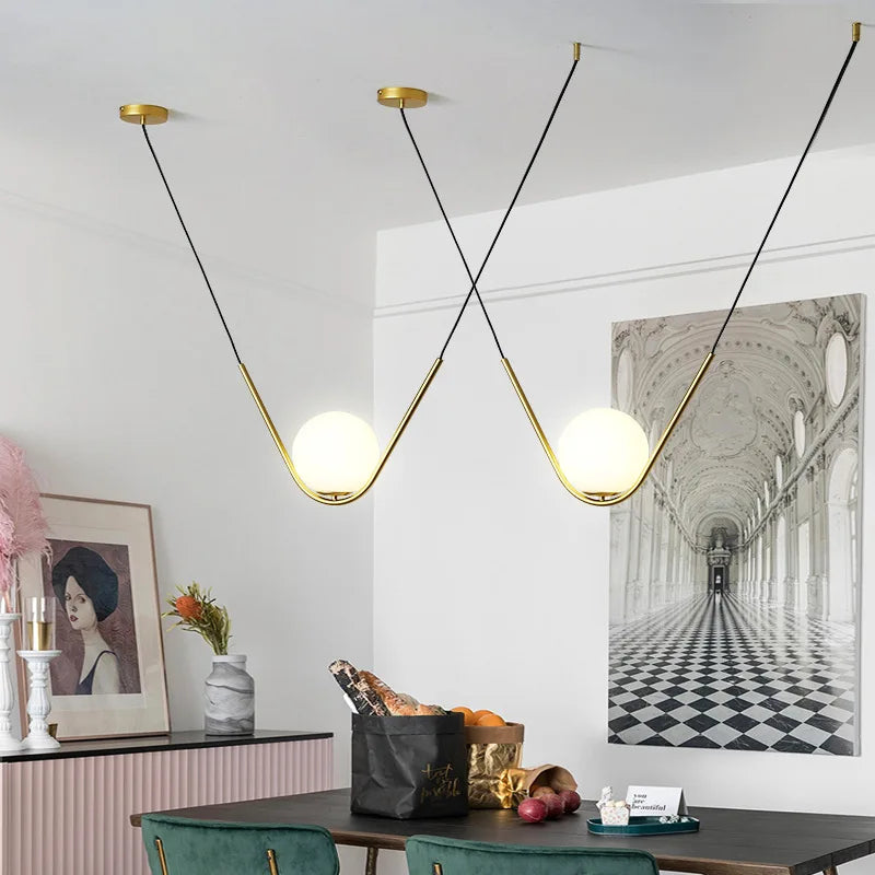 Decorbites™ Golden Black Perle Trio Anhänger - Metall G9 LED Linearer Esstischleuchte