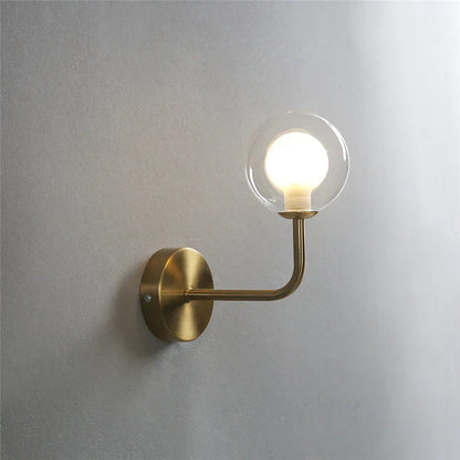 DecorBites™ Glass Ball Metal Bend Wall Lamp for Living Room Bedroom, Nordic Retro Design